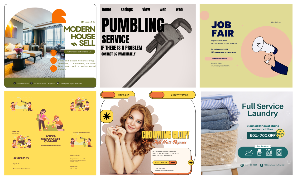 Think X Design Print shared direct mail flyer — 12 ad slots per card for Nanaimo businesses via Canada Post